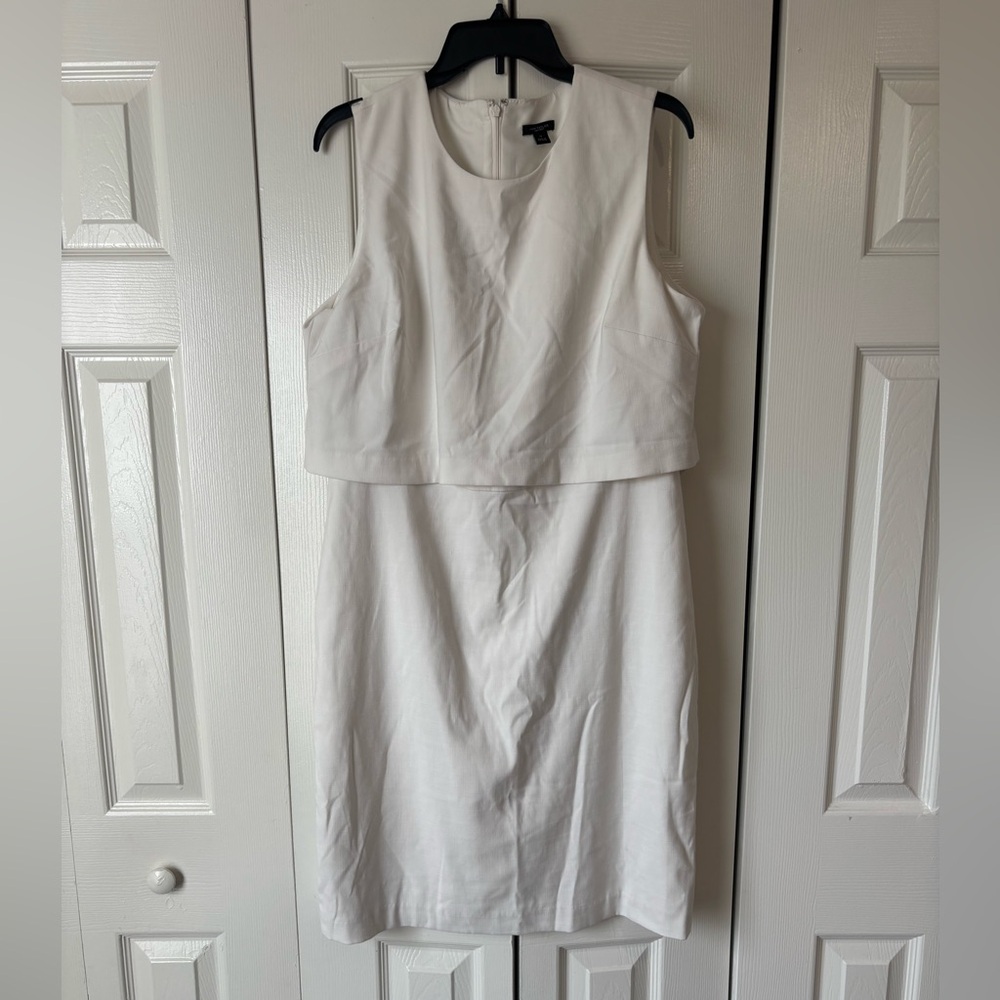 Ann Taylor Factory White Sleeveless Sheath Dress